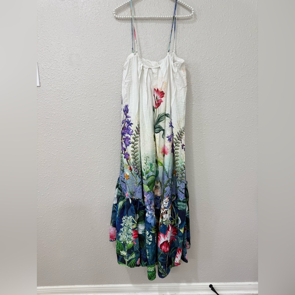 Anthroplogie Strapless Floral Maxi Dress Size L - Picture 7 of 12
